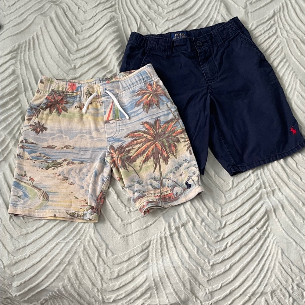 Polo by Ralph Lauren Kids' Tropical Print and Navy Shorts